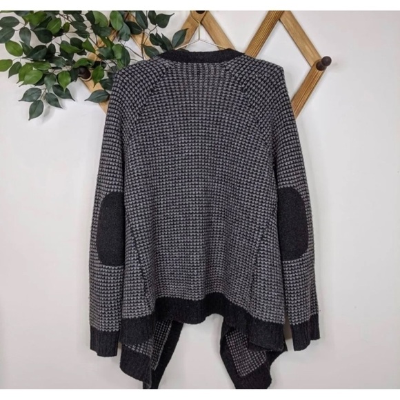 Eileen Fisher Womens Sz S Gray ITALIAN Yak Wool Cardigan Sweater Elbow Patch - Picture 5 of 10